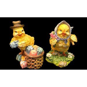Vintage Spring Chick Easter Decor Resin Figurines Holiday